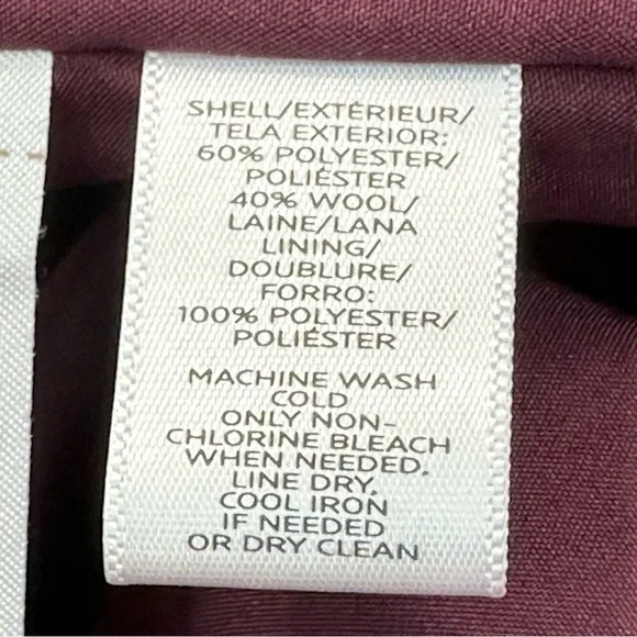 LOFT Poly Wool Short Skort Lined Back Zip Sz 14 Pink with Black Zip Pock… - Picture 5 of 8